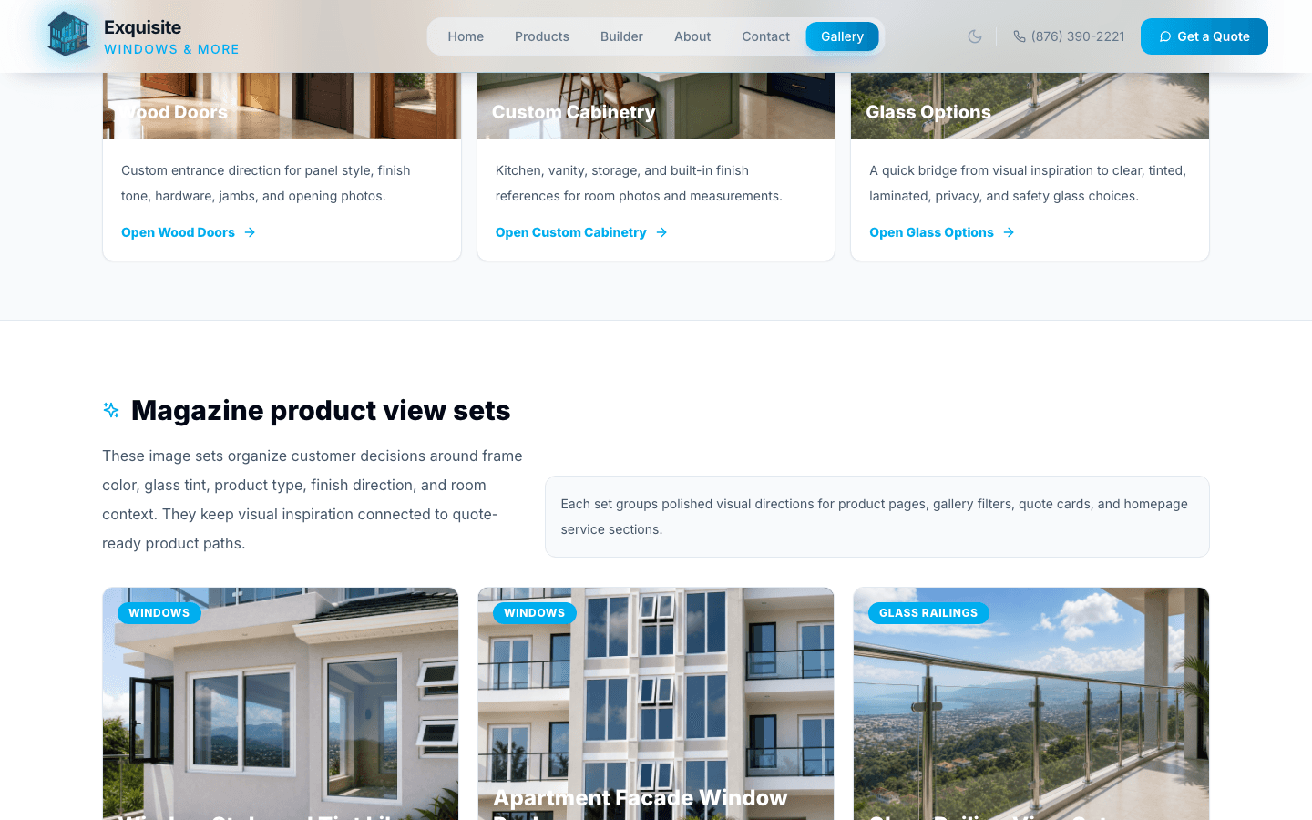 Exquisite product gallery and visual buying guides