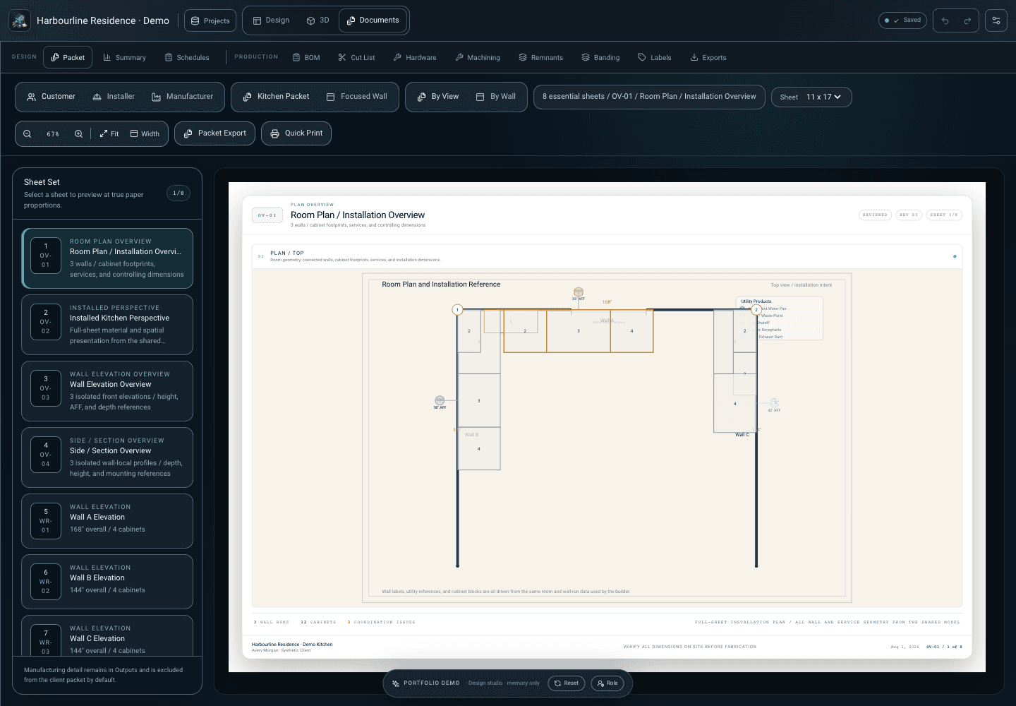 Factory packet generated from the shared room model