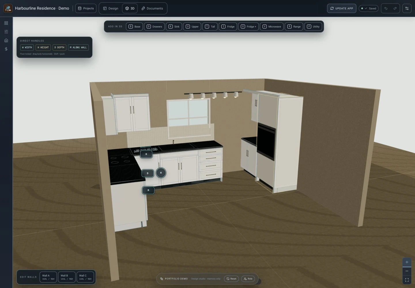 Exquisite Woodwork three-dimensional kitchen production model